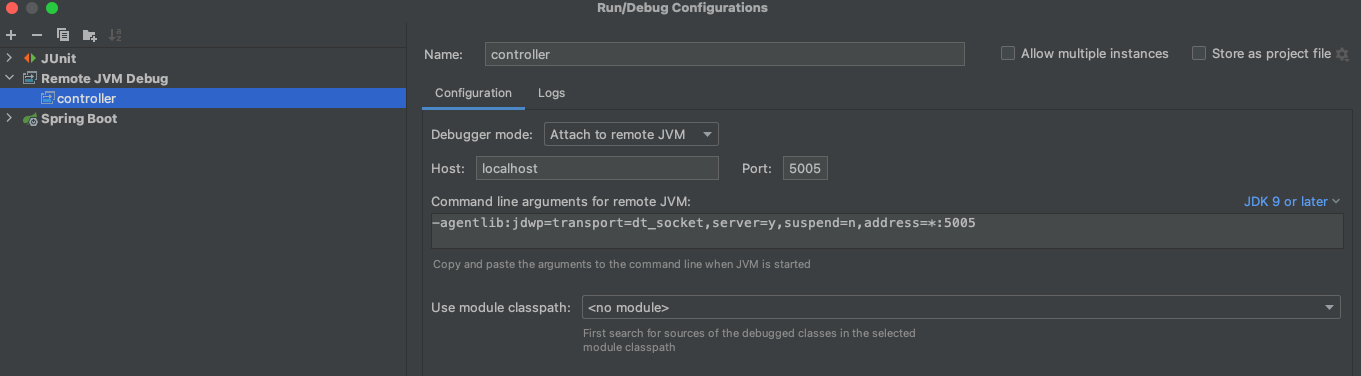 Remote JVM debug